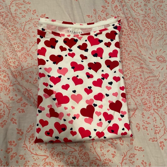Talbots Women's Plus Bateau Neck Tee AN3 Scattered Hearts Size 1X Plus NWT - Picture 11 of 12